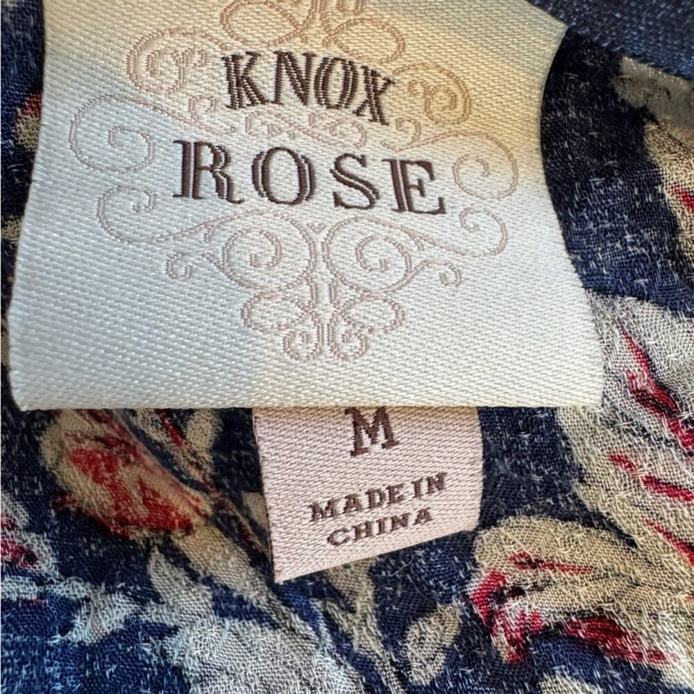 Knox Rose Navy Floral Open Drape Kimono Boho Cardigan- M- Festival - Picture 4 of 10